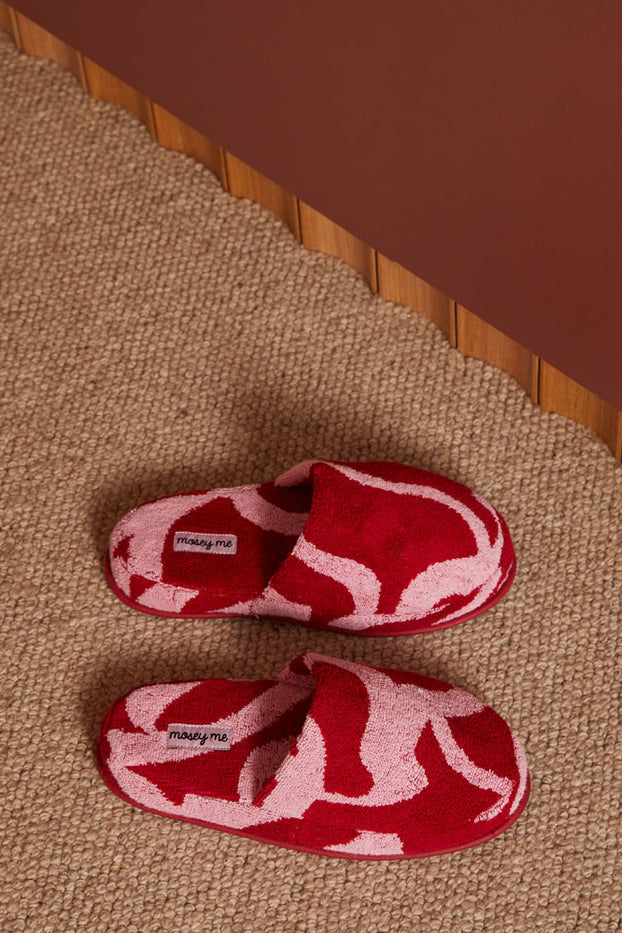 Mosey & Me Terry Slippers - Ribbon