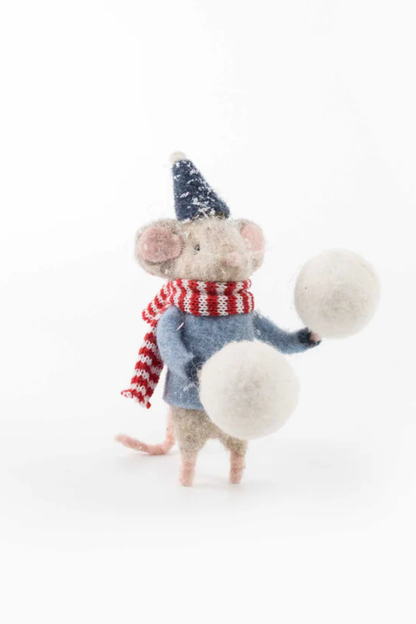 Mouse with Snowball Decoration