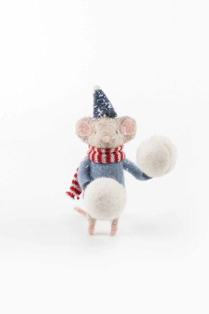 Mouse with Snowball Decoration