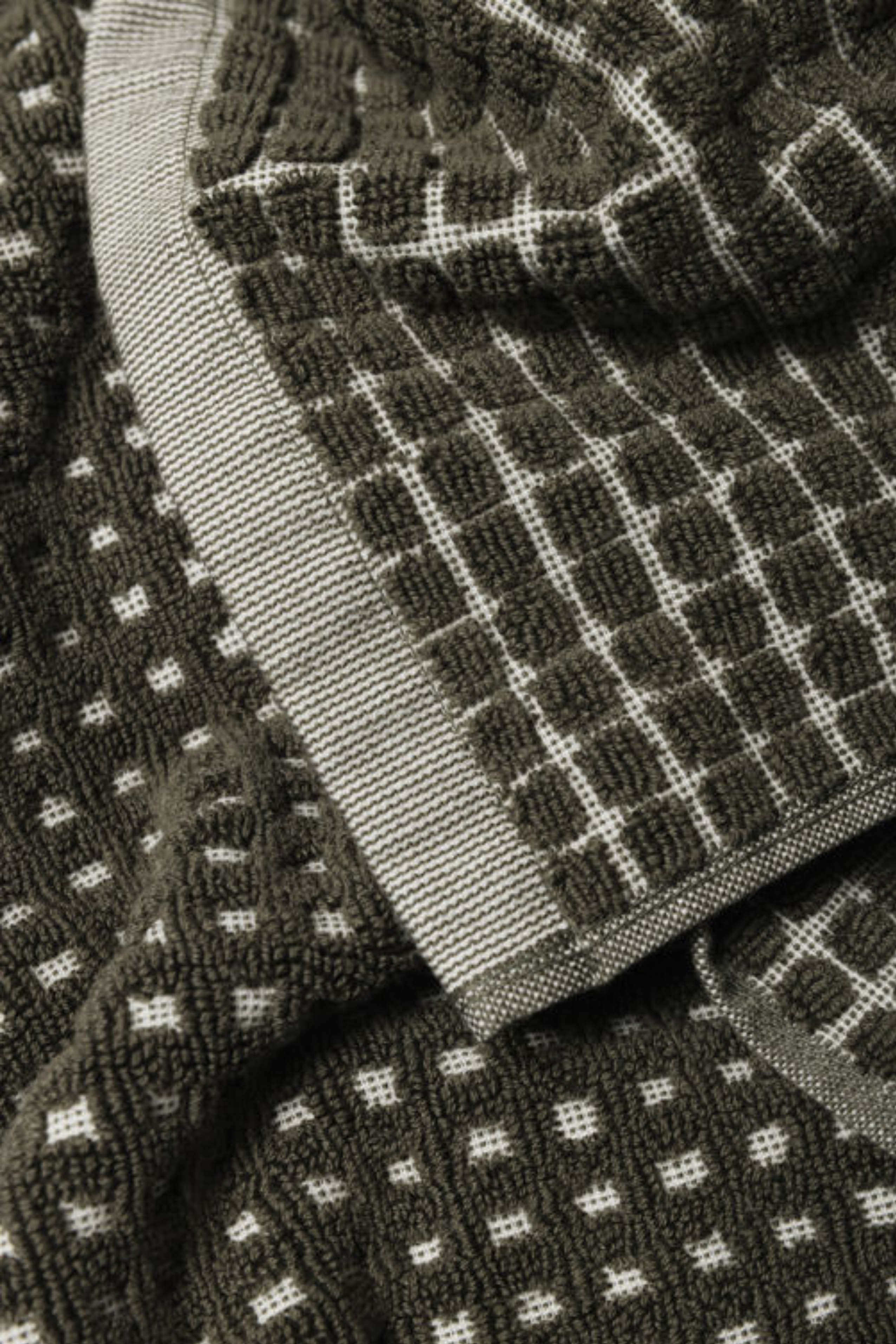 Nero Cotton Face Cloth - Ivy/Cream