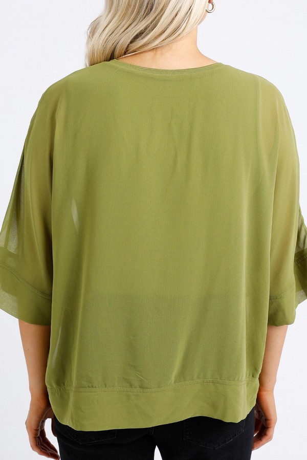 Night Lights Top - Moss