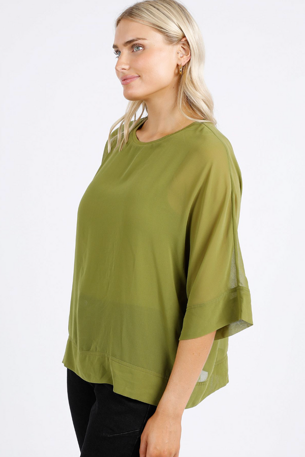 Night Lights Top - Moss