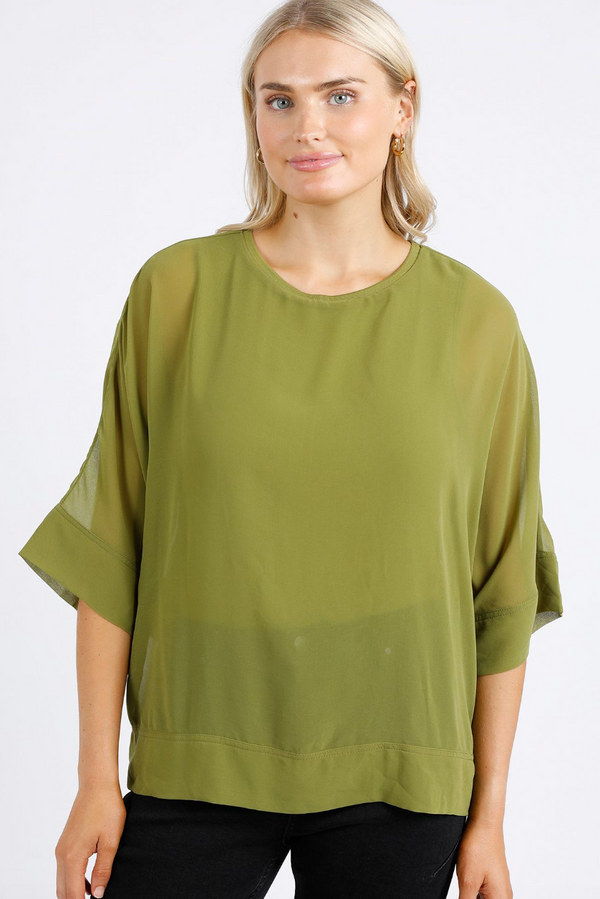 Night Lights Top - Moss