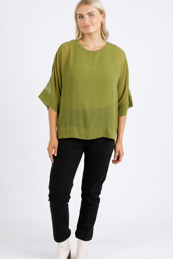 Night Lights Top - Moss