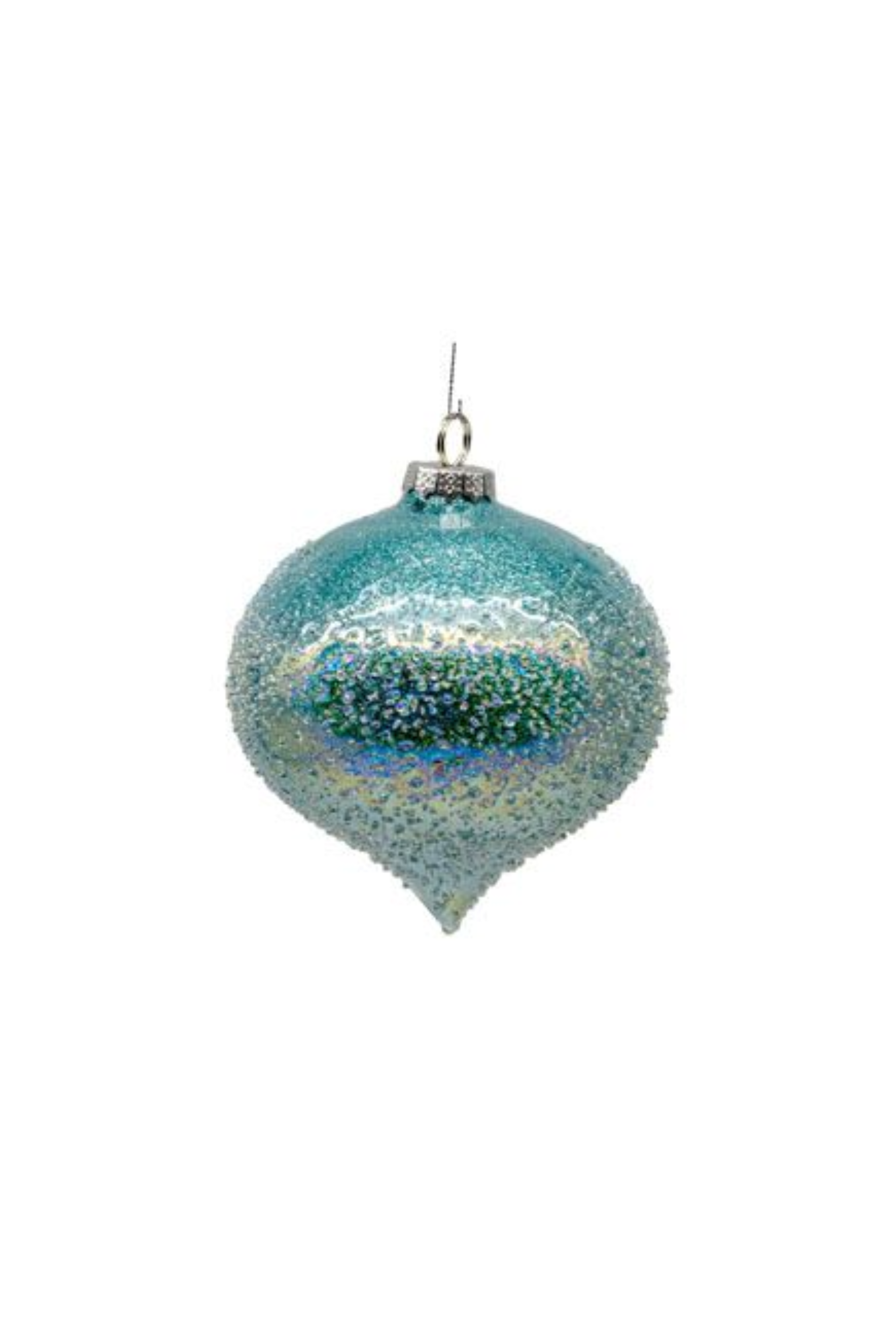 Ocean Mist Glass Glitter Ornament