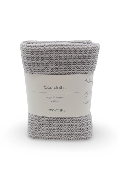 Organic Cotton Face Cloth 2pk - Lunar/Nimbus
