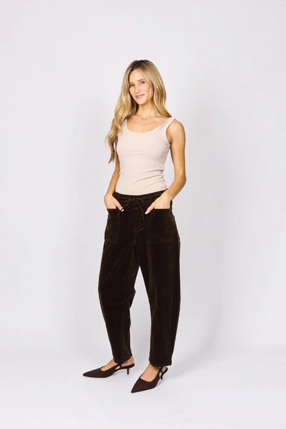 leo Barrel Cord Jeans - Chocolate