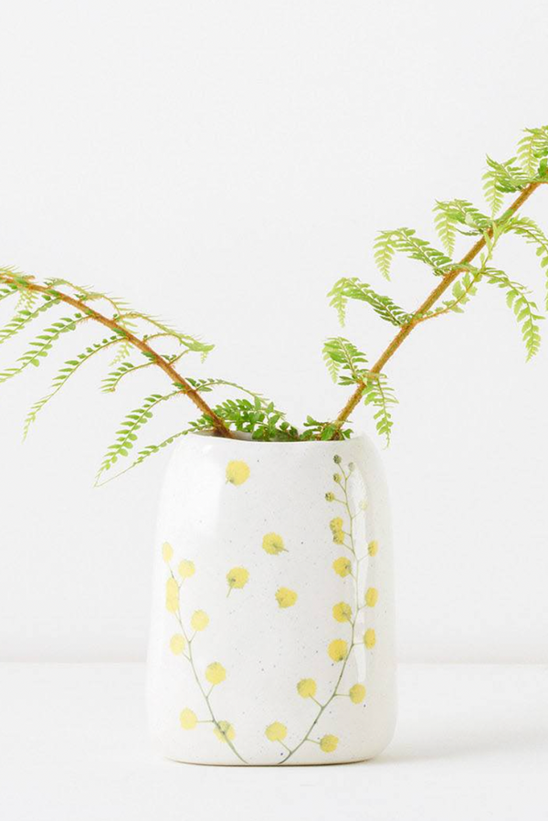 Pebble Vase - Wattle Sprigs