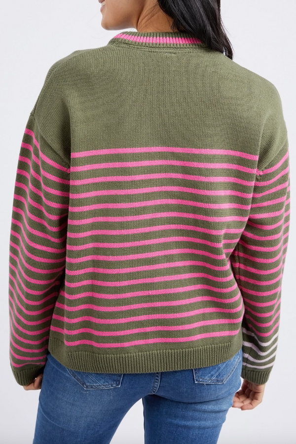 Penny Stripe Knit - Clover/Pink