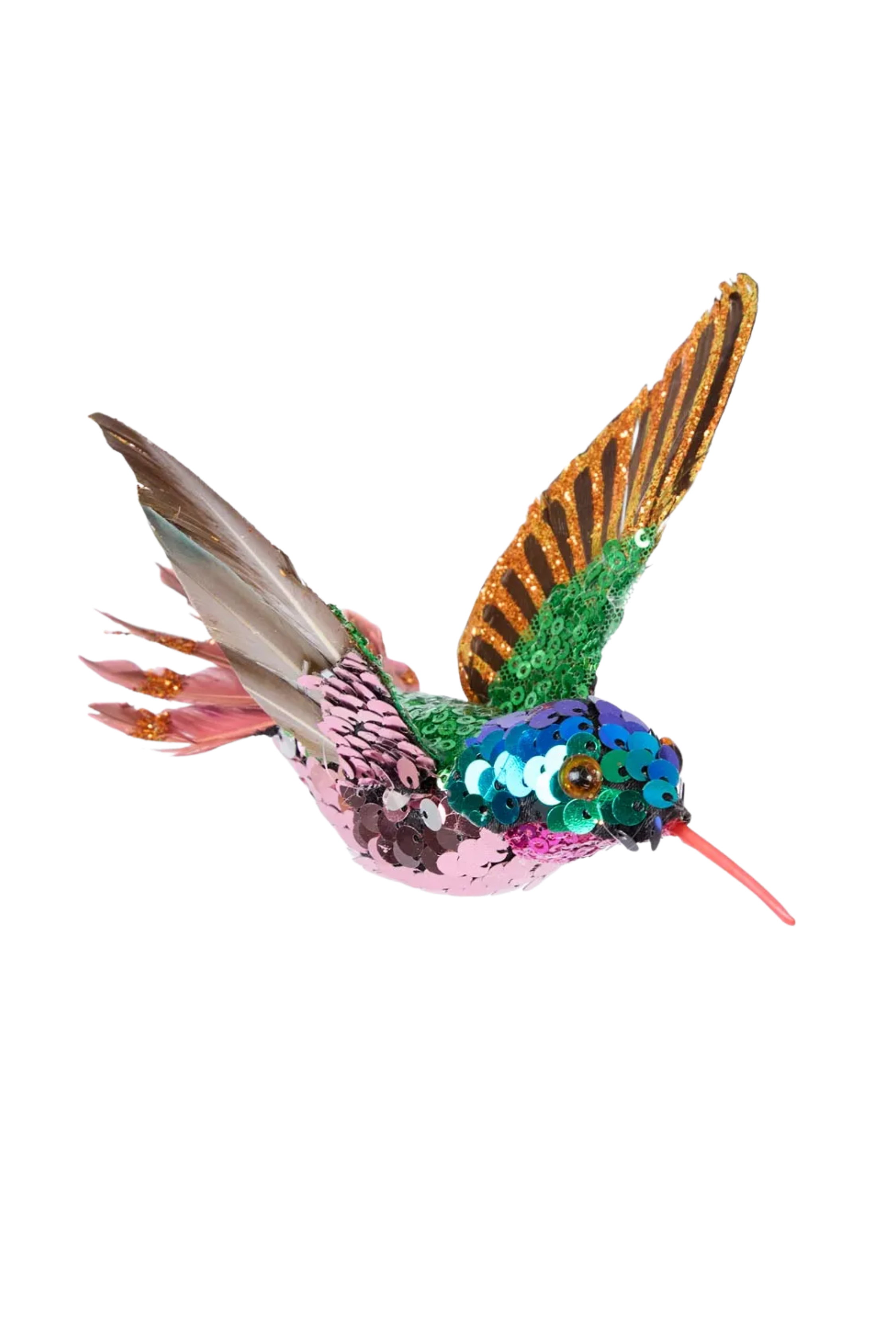 Pink Sequin Hummingbird Tree Decoration