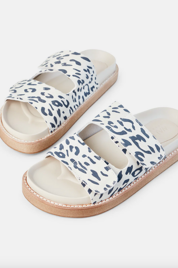 Pippa Leather Slide - Almond Leopard