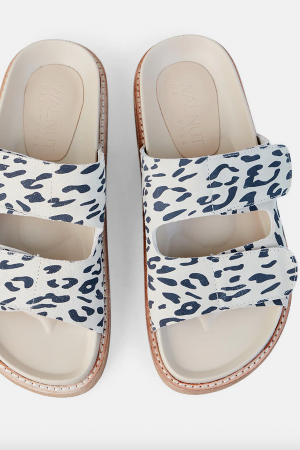 Pippa Leather Slide - Almond Leopard