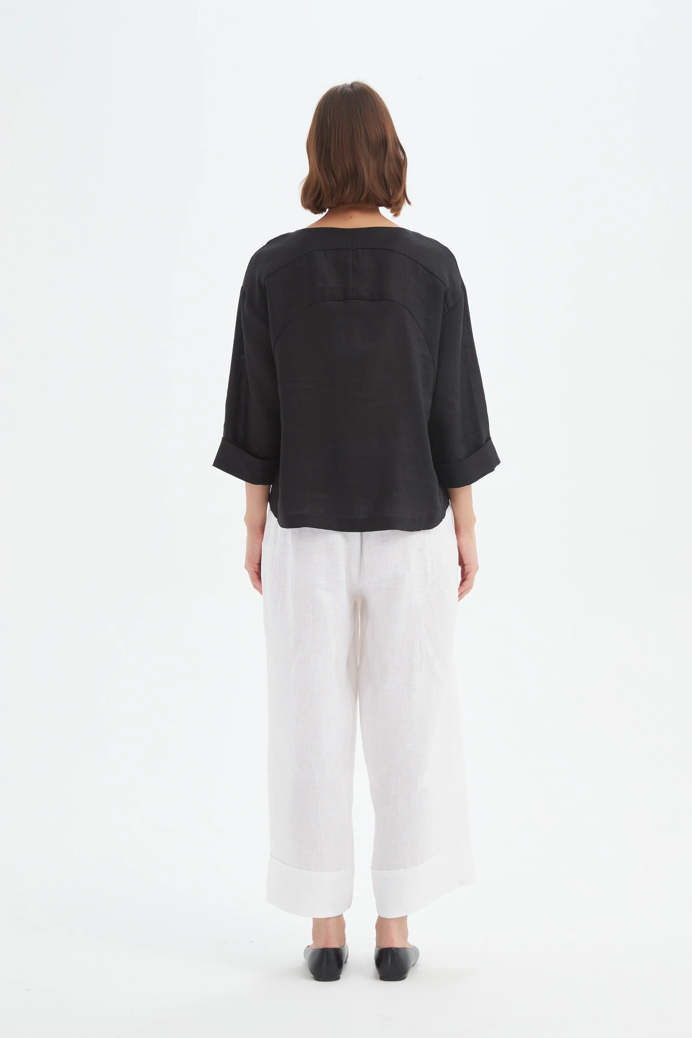 Pleat Hem Top - Black