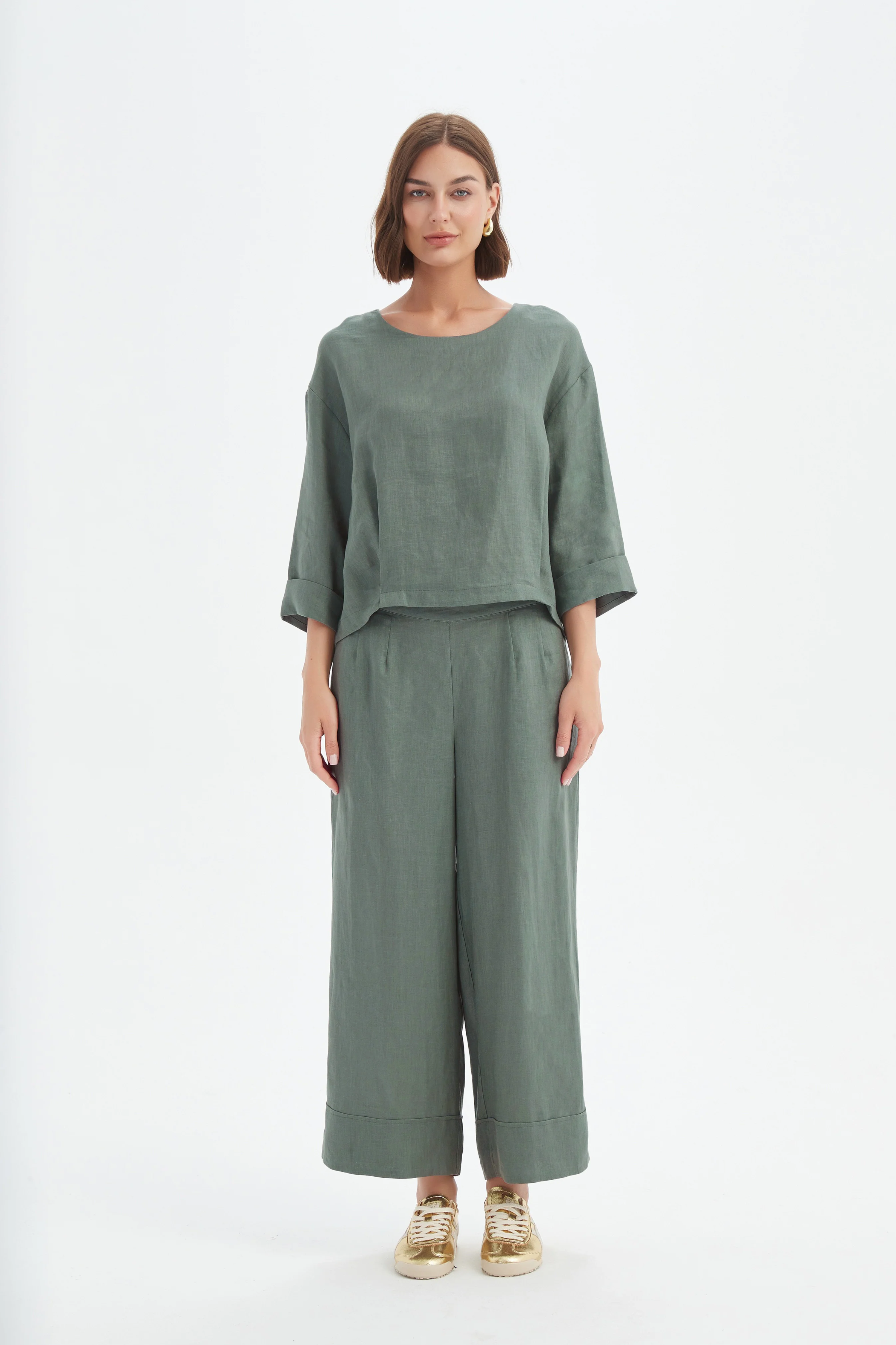 Pleat Hem Top - Petrol