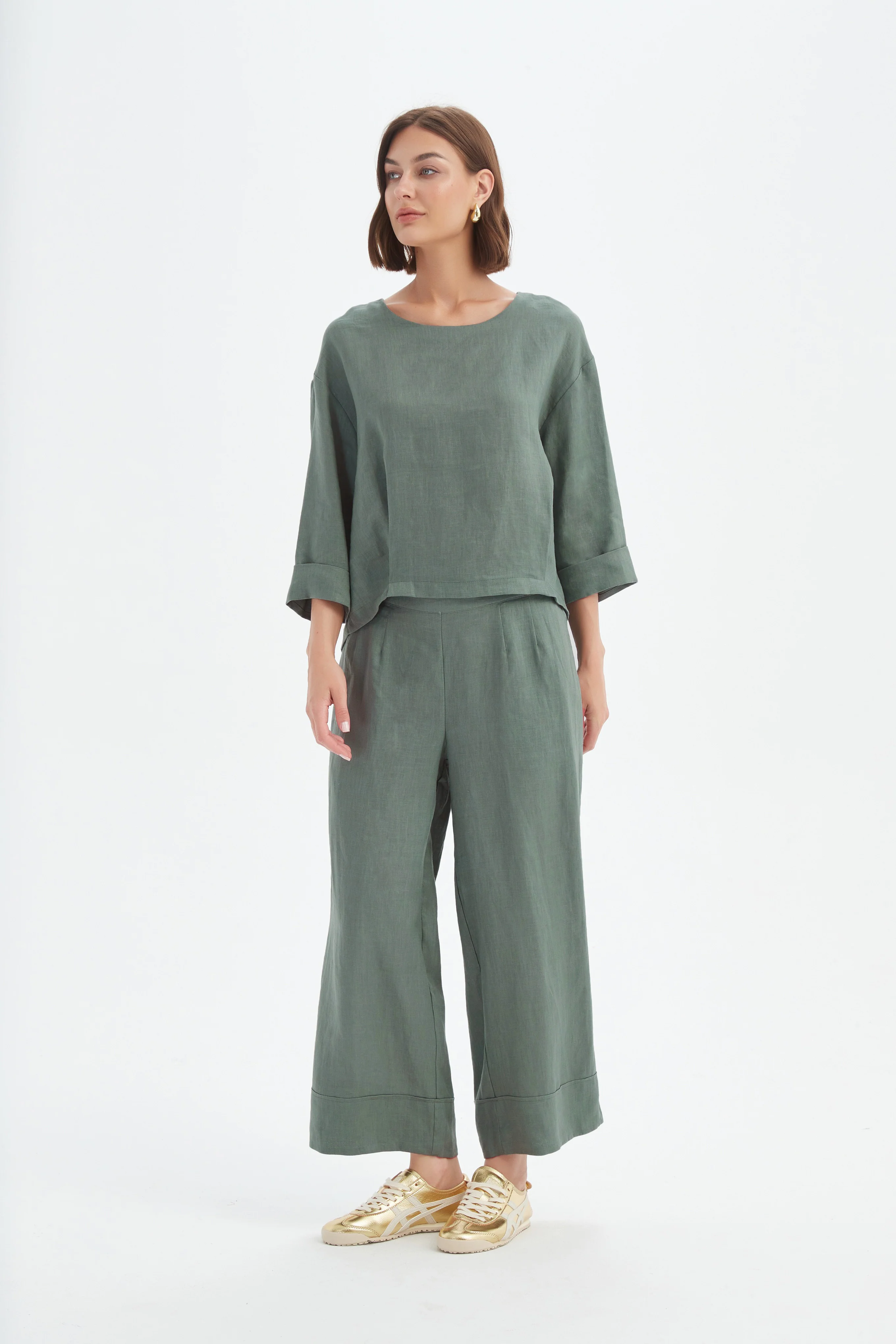 Pleat Hem Top - Petrol