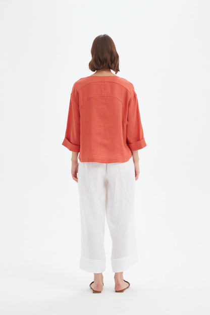 Pleat Hem Top - Rust