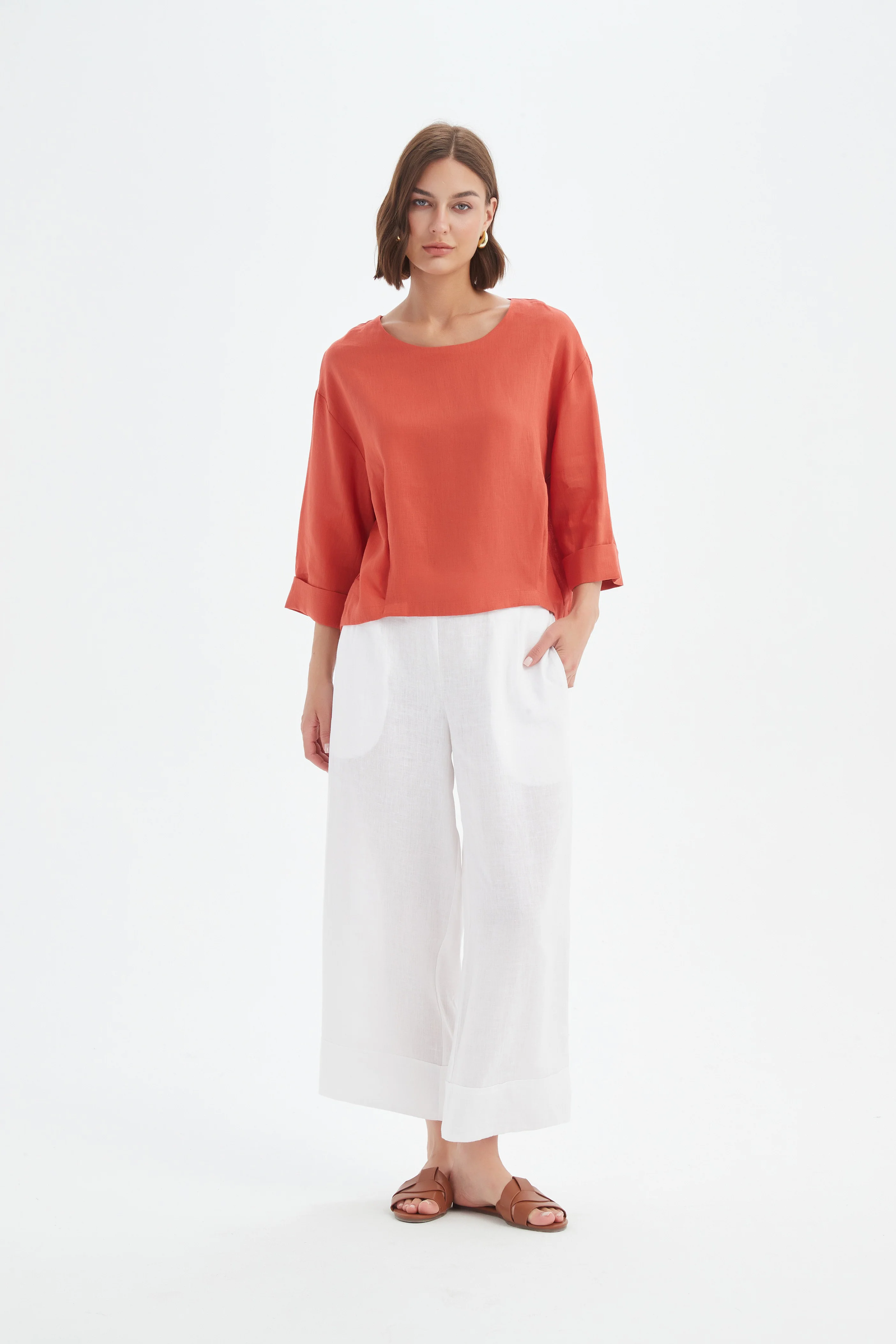 Pleat Hem Top - Rust