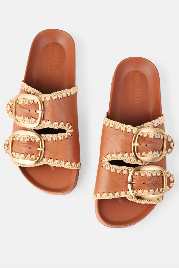 Poppy Leather Slide - Coco/Tan