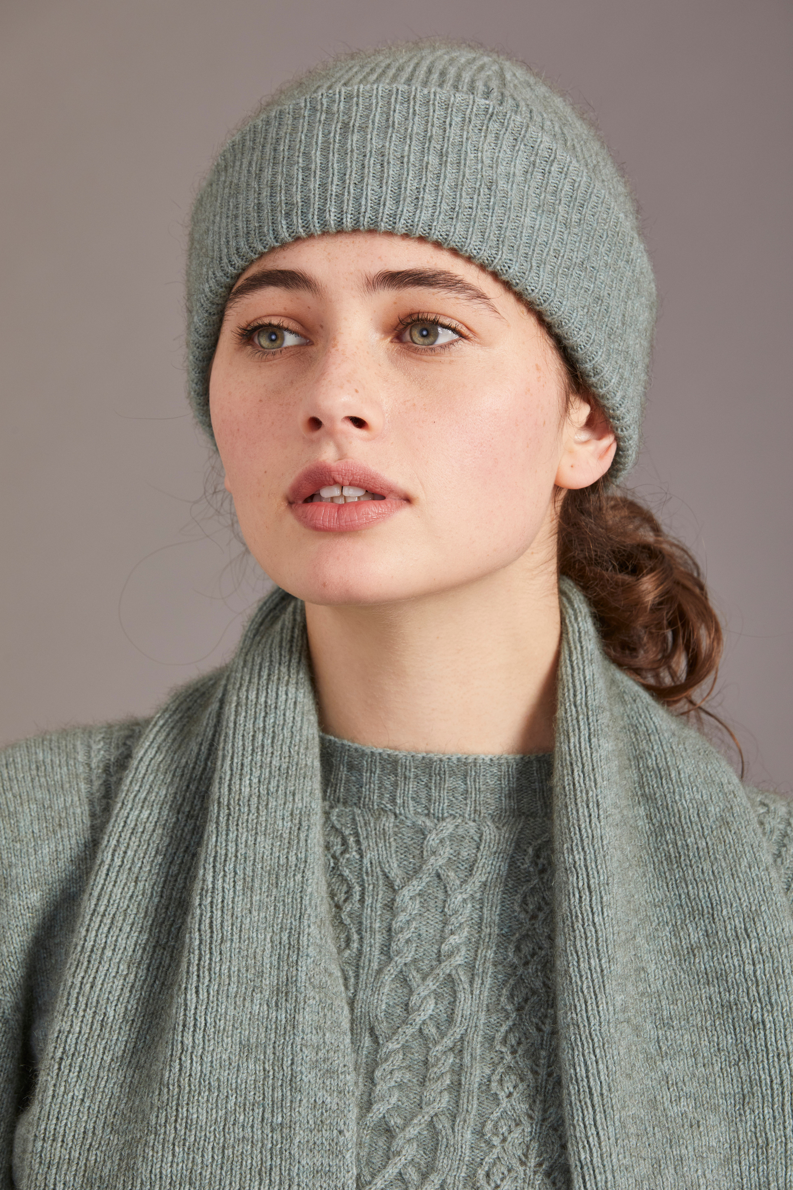 Possum Merino Fine Rib Beanie - Mint