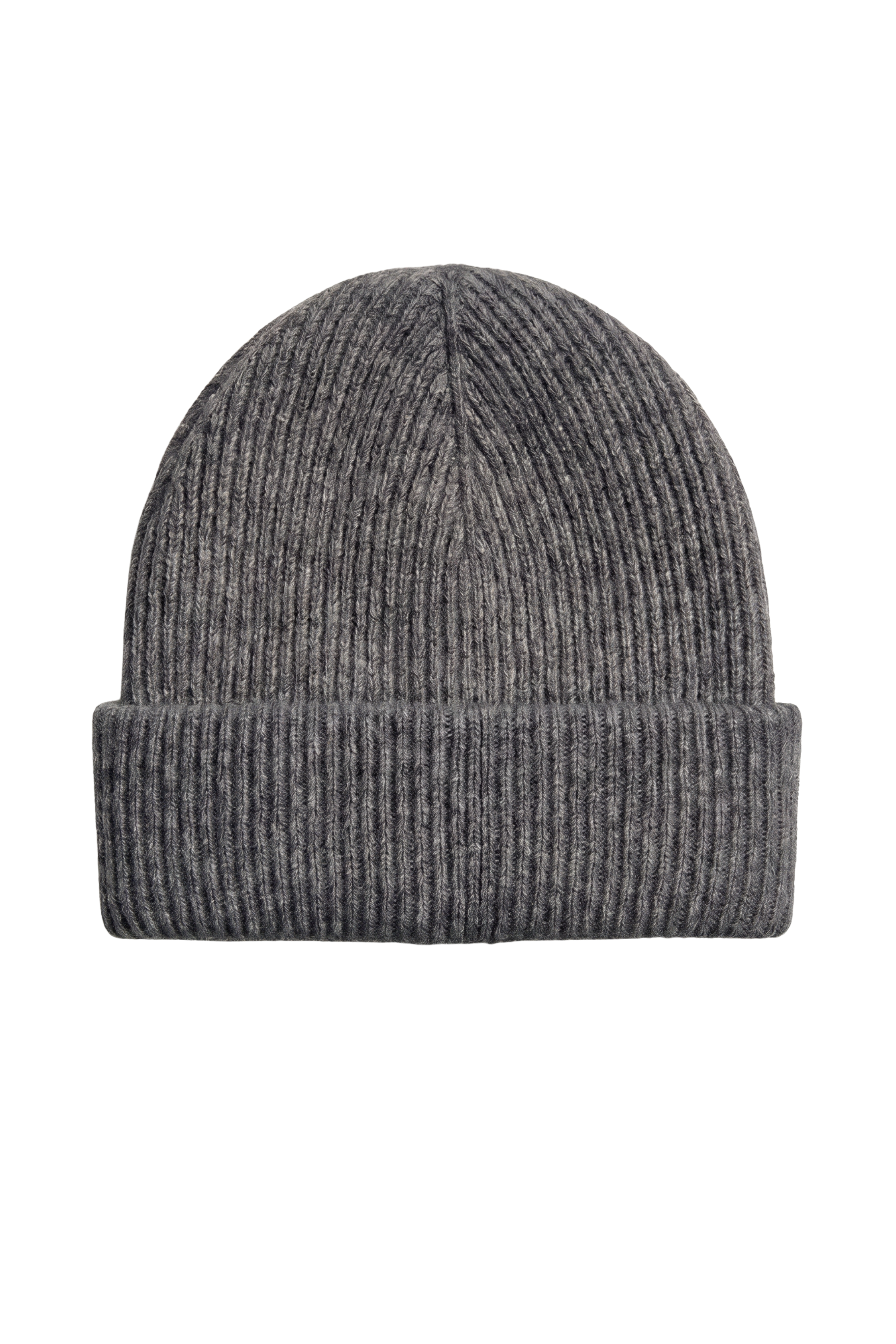 Possum Merino Fine Rib Beanie - Pewter