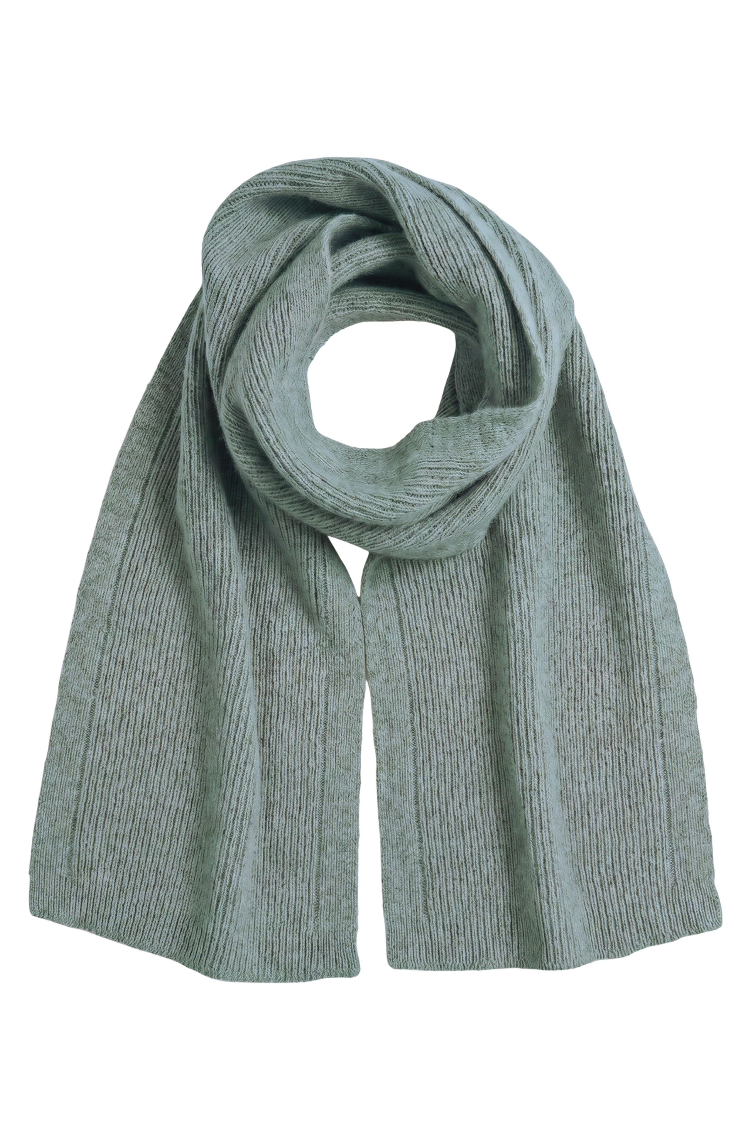 Possum Merino Fine Rib Scarf - Mint