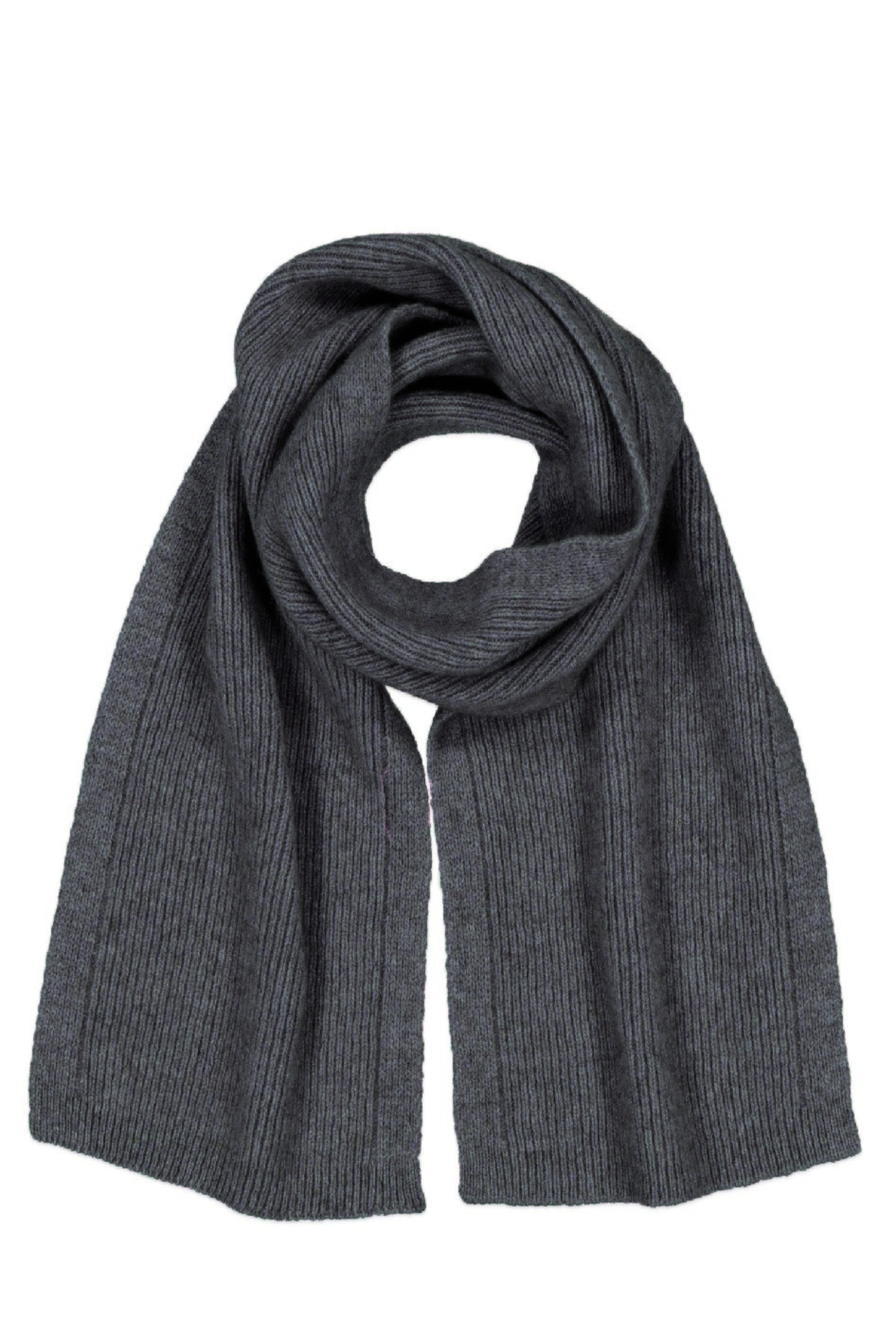 Possum Merino Fine Rib Scarf - Pewter