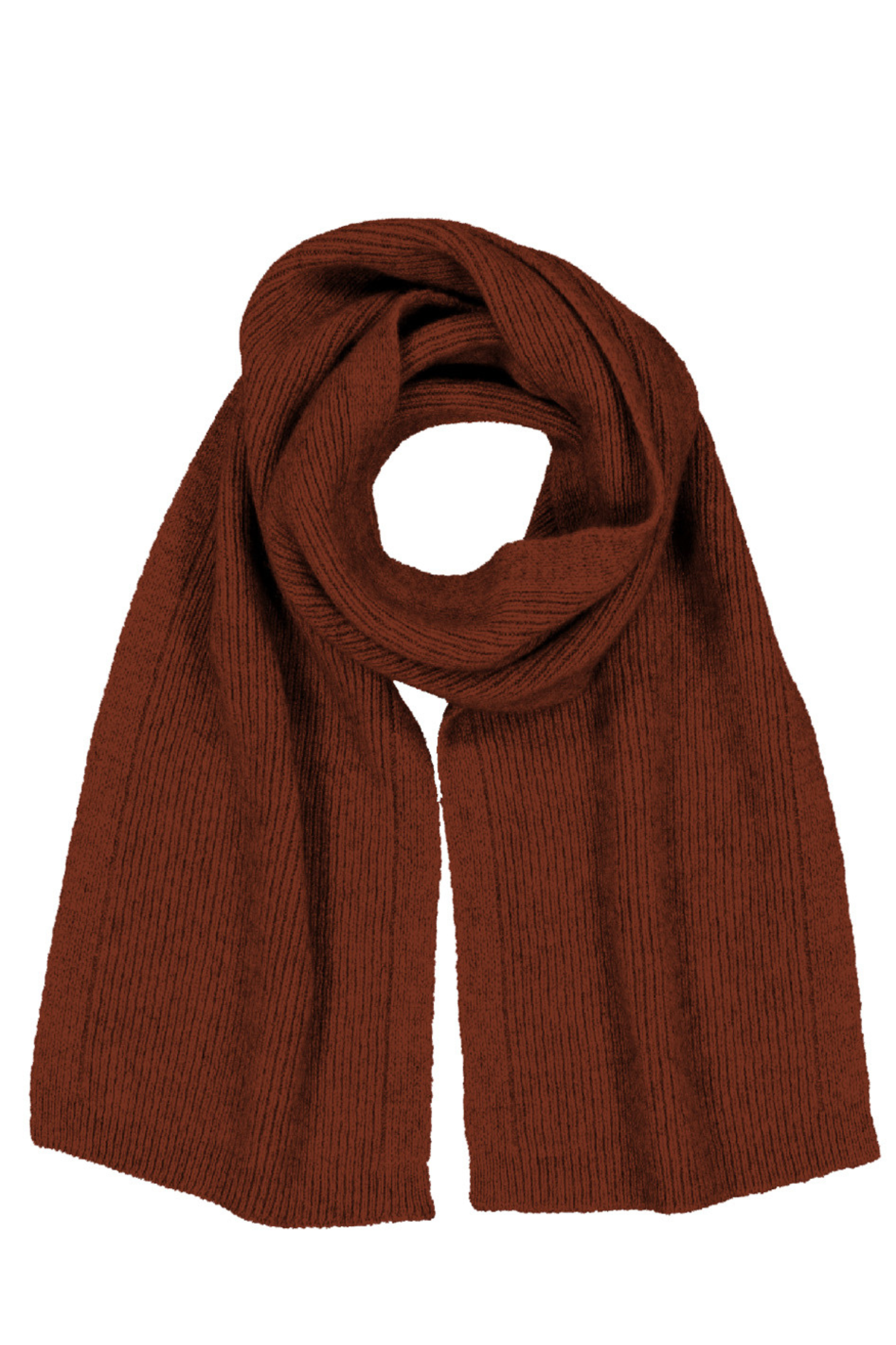 Possum Merino Fine Rib Scarf - Spice