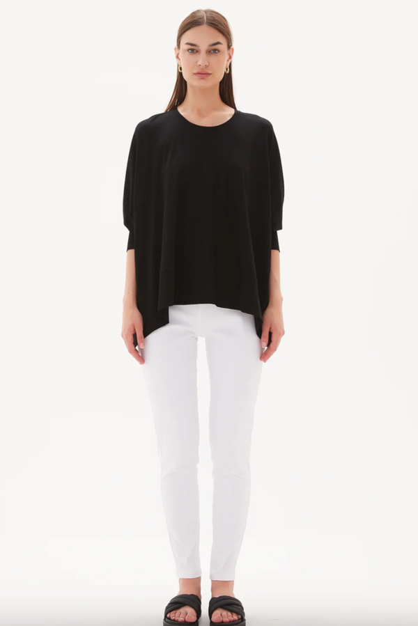 Relaxed Wide Hem Top - Black