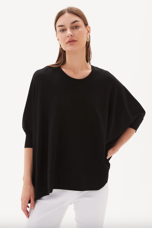 Relaxed Wide Hem Top - Black
