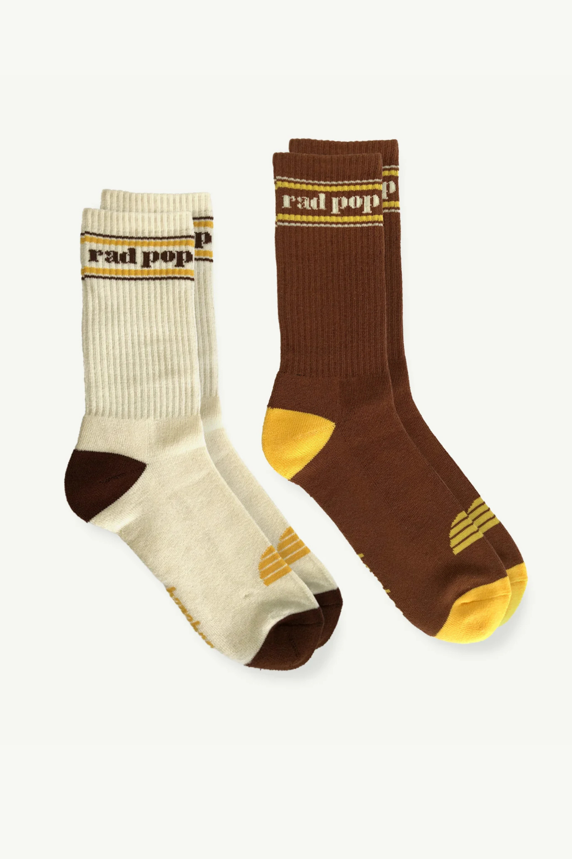 Rad Pop Mens Sock 2 Pack - Natural & Brown
