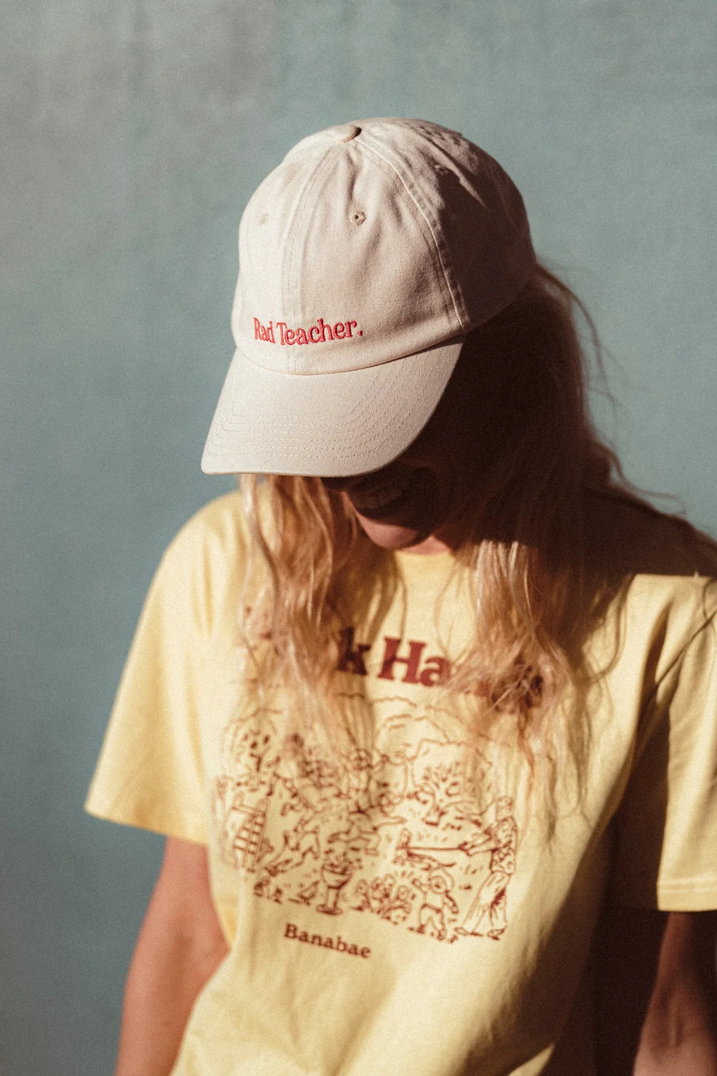 Rad Teacher Baseball Cap - Ecru