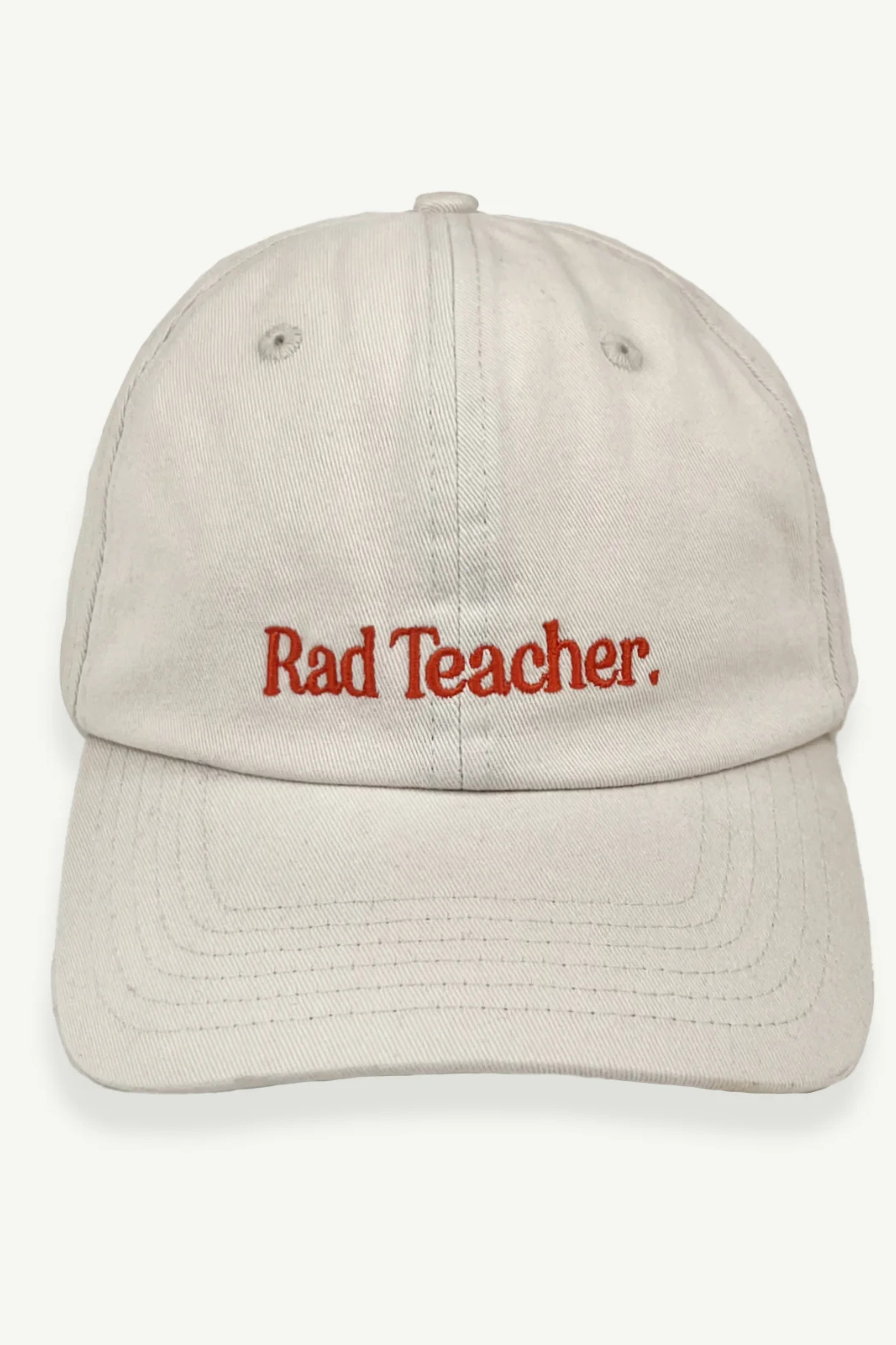 Rad Teacher Baseball Cap - Ecru