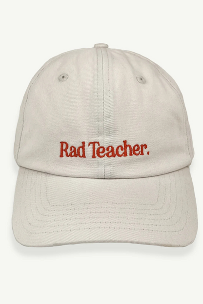 Rad Teacher Baseball Cap - Ecru