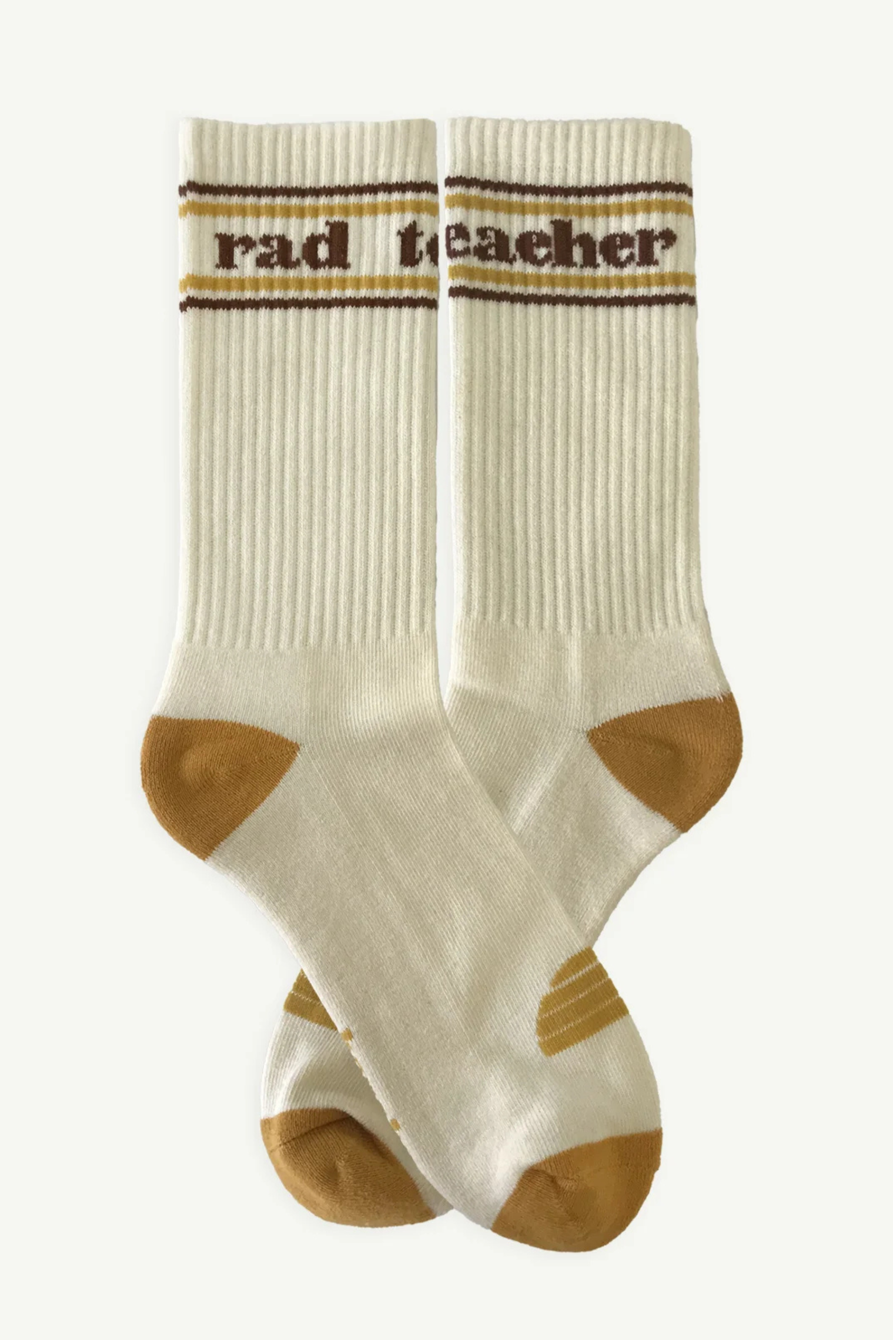 Rad Teacher Crew Socks - Natural