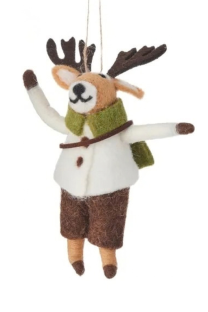 Reindeer Felt Ornament with Pant or Skirt