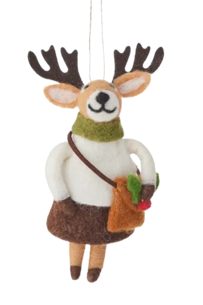 Reindeer Felt Ornament with Pant or Skirt