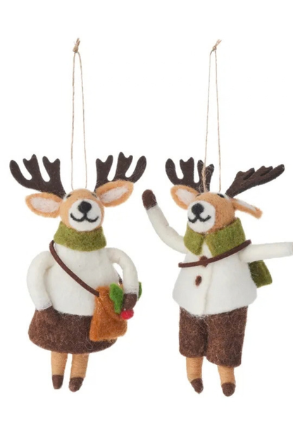 Reindeer Felt Ornament with Pant or Skirt