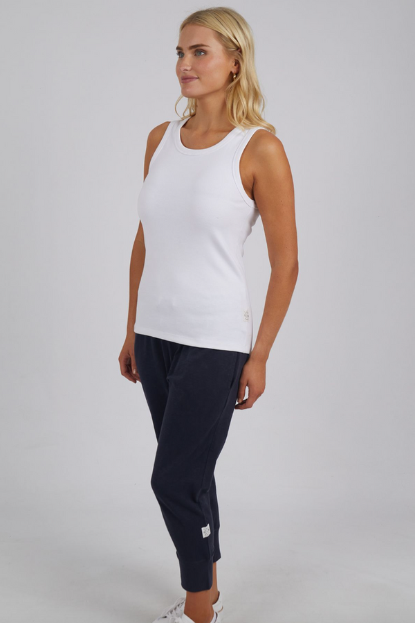 Rib Crew Tank - White