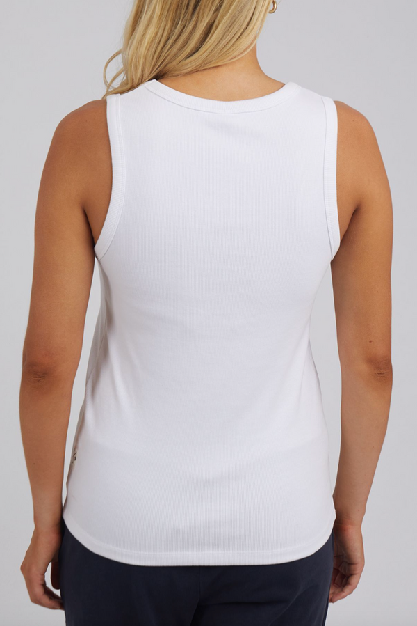 Rib Crew Tank - White