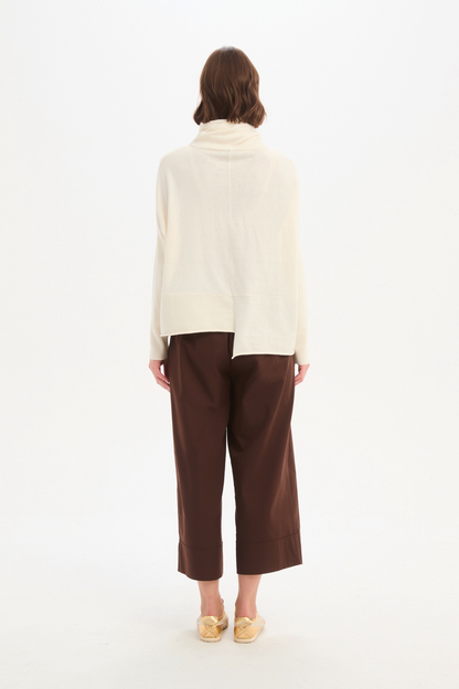 Roll Hem Pocket Knit - Cream