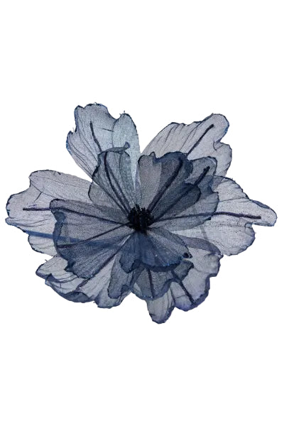 Navy Blue Sheer Flower