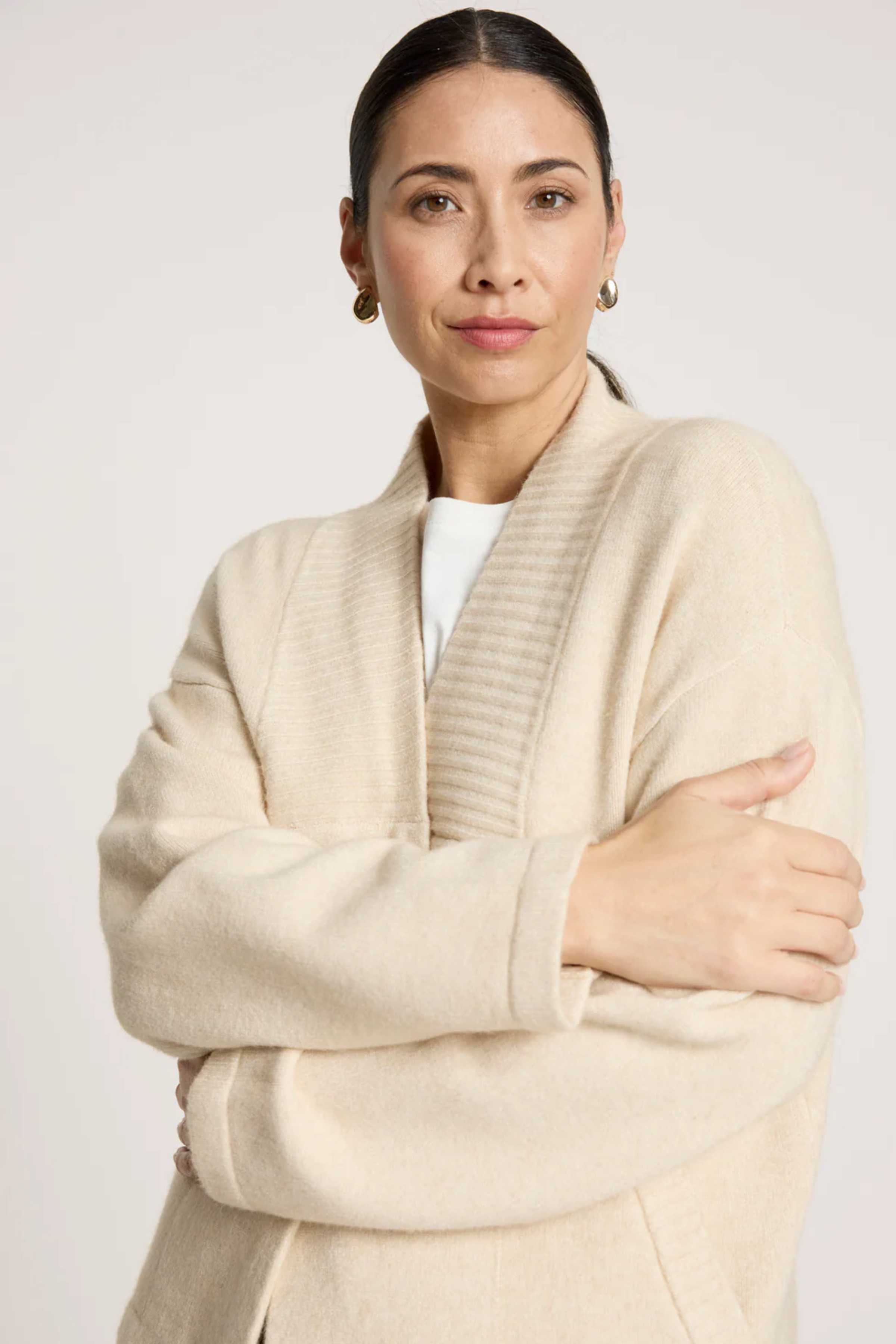 Samira Crop Cardigan - Bisque