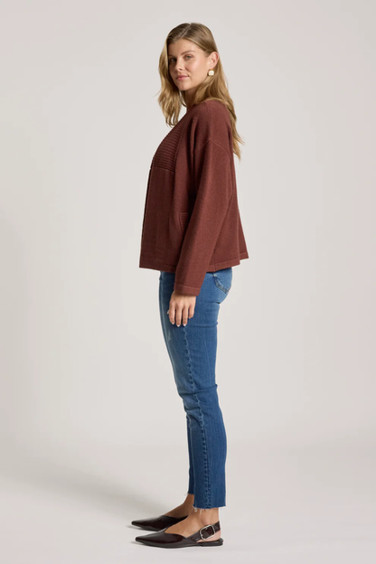 Samira Crop Cardigan - Mahogany