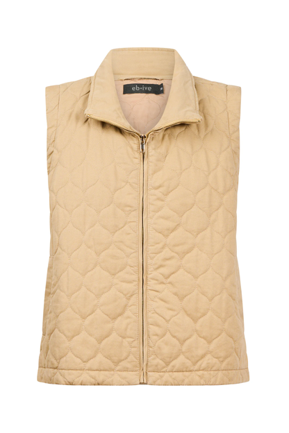 Sansi Quilted Crop Vest - Dune