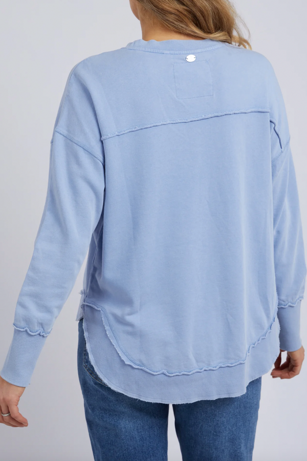 Washed Simplified Crew - Lt Blue