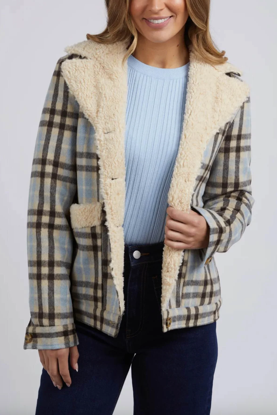 Demi Check Jacket - Blue
