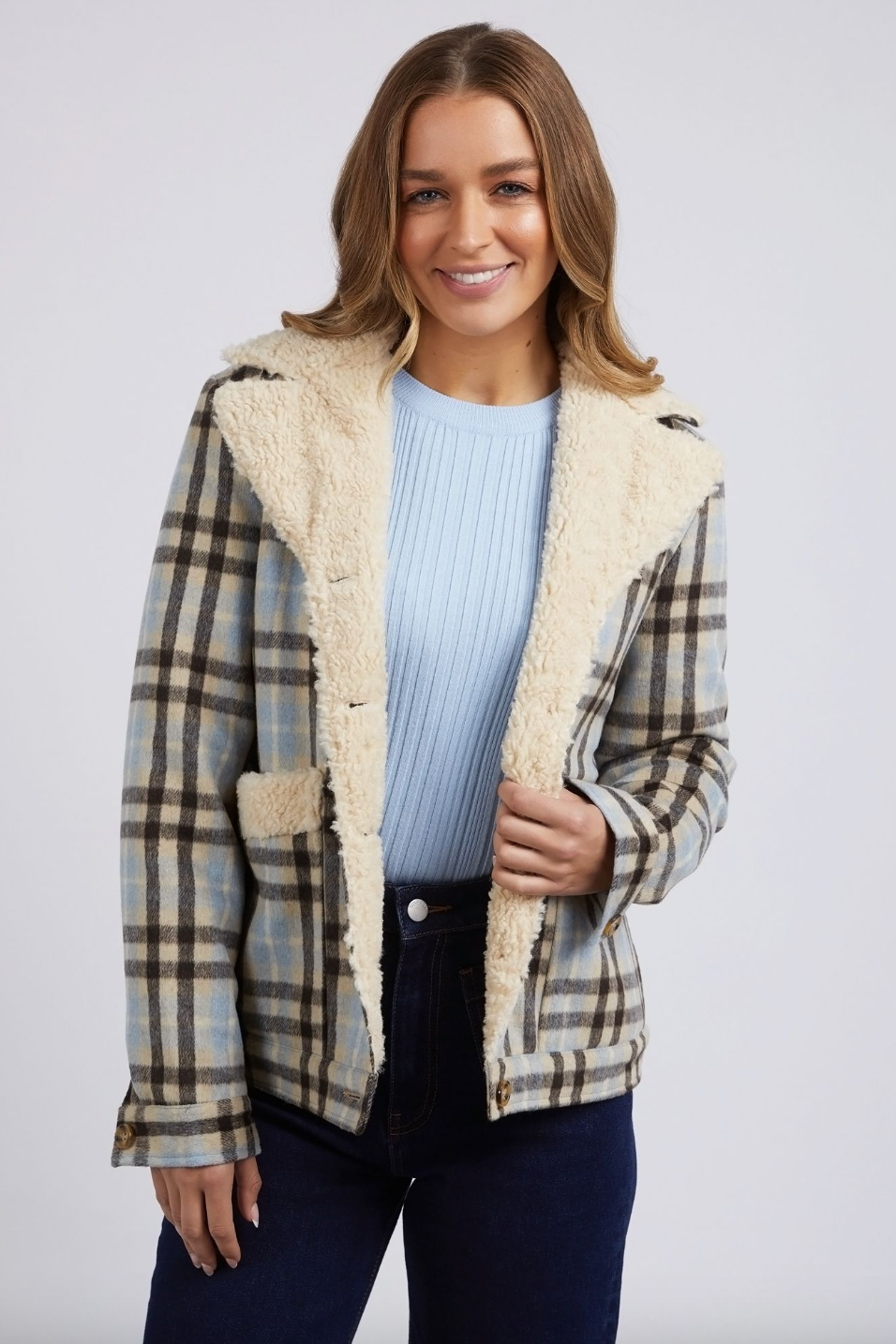 Demi Check Jacket - Blue