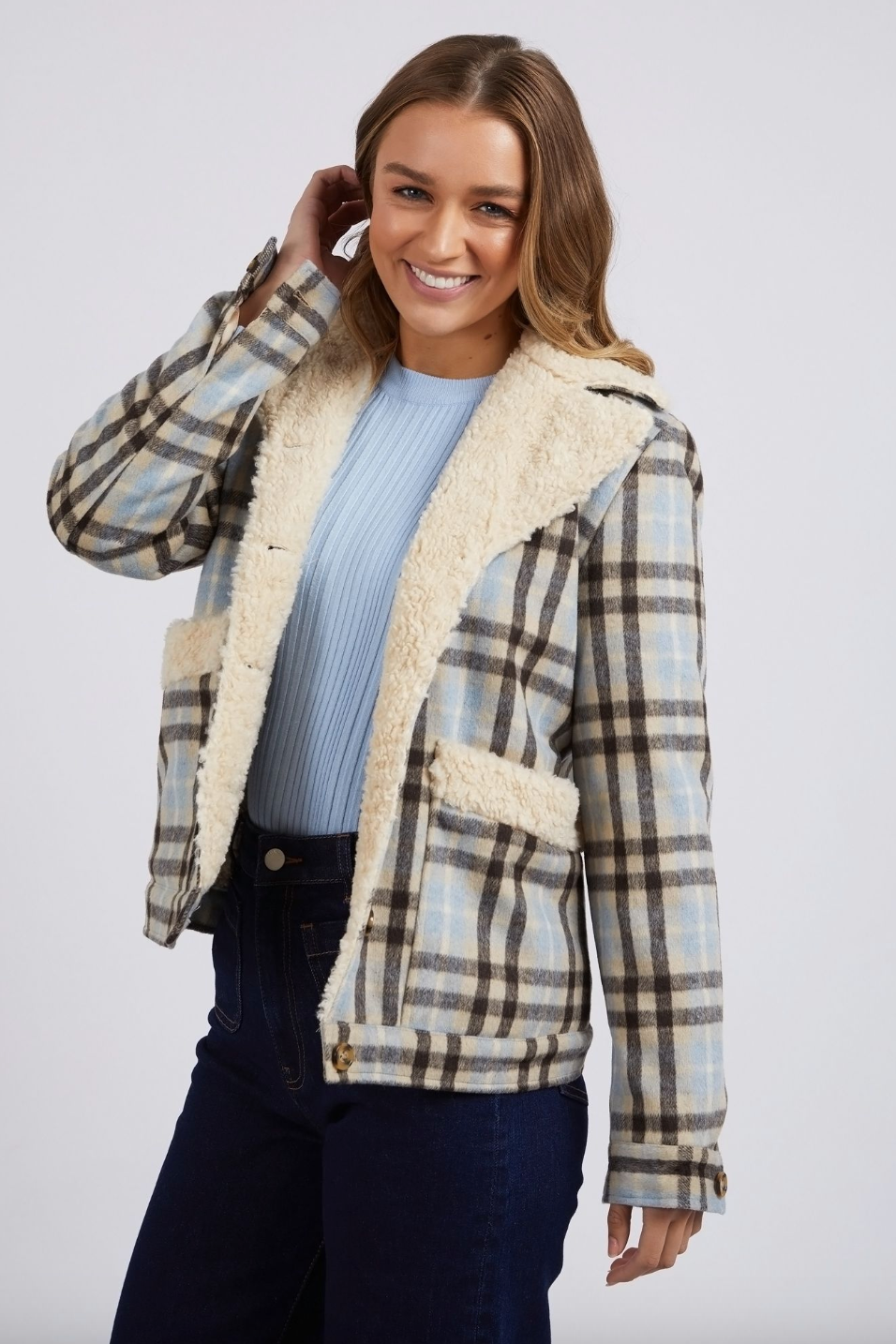 Demi Check Jacket - Blue
