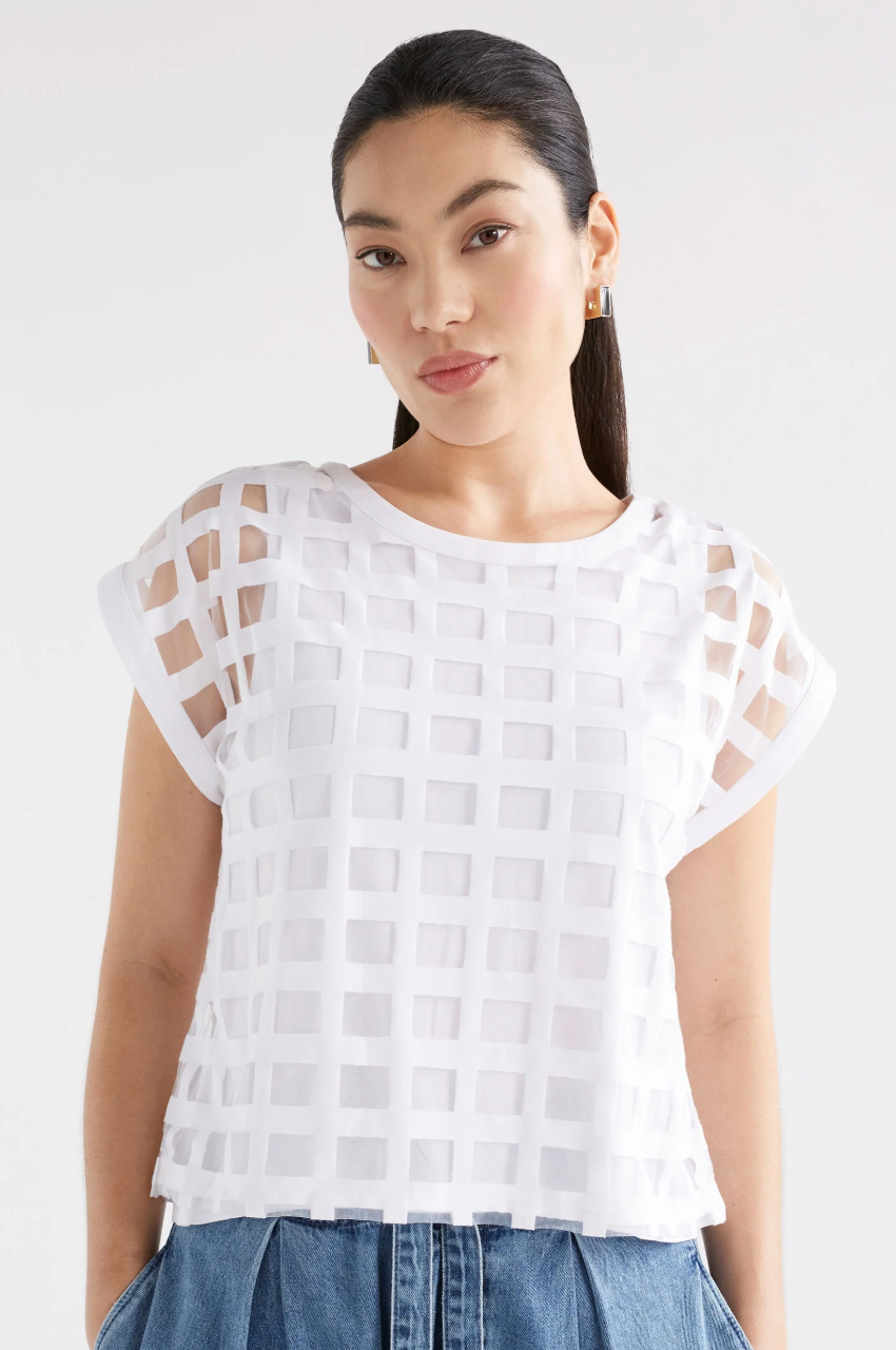 Grid Burnout Top - White