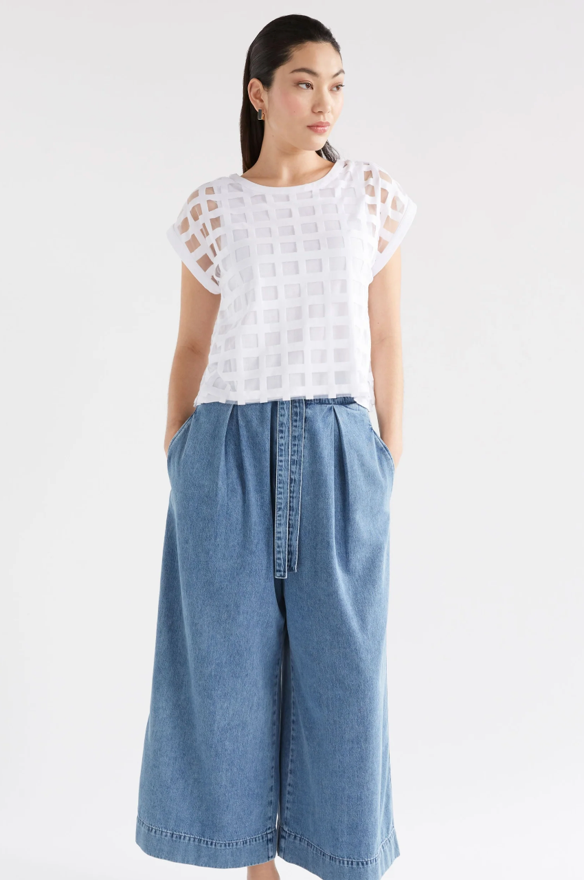 Grid Burnout Top - White